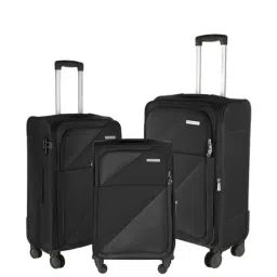 Nasher Miles Texas Expander Soft-Sided Polyester Set of 3 Black Trolley Bags (55, 65 & 75 cm)-image-62