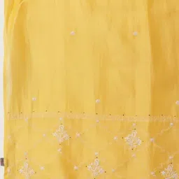 Fabindia Yellow Embroidered Dupatta image 5