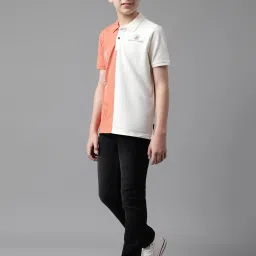 Beverly Hills Polo Club Kids Coral & White Color Block Polo T-Shirt image 5