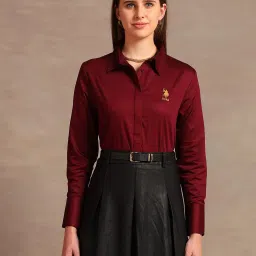 U.S. Polo Assn. Maroon Graphic Print Shirt image 1