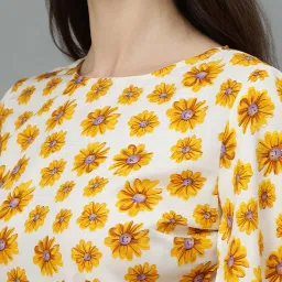 Kotty White & Yellow Floral Print Top image 5