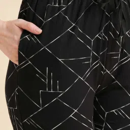 Sweet Dreams Black Cotton Printed T-Shirt Pyjama Set image 5