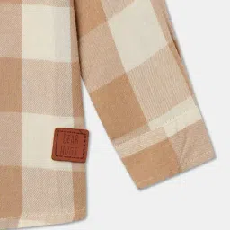 R&B Kids Brown Checked Regular Fit Shirt image 4