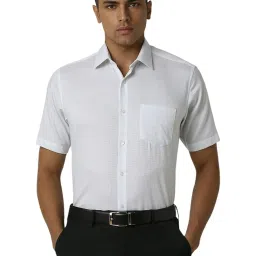 Van Heusen Grey Cotton Regular Fit Printed Shirt image 1