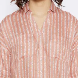 Crimsoune Club Peach & White Striped Shirt image 5