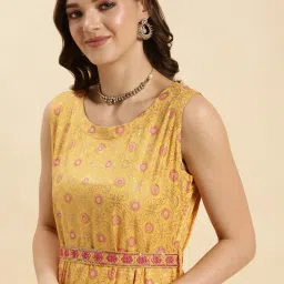 Rangita Mustard Printed Flared Kurta image 5
