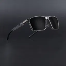 Voyage Black Polarised and UV Protected Lens Wayfarer Unisex Sunglasses image 1