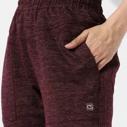 Campus Sutra Maroon Self Pattern Track Pants image 5