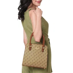 Lavie Womens Beige Mono Ll Tyra Satchel with Detachable Strap (S) image 1