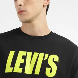 Levi's Black Cotton Skinny Fit Logo Printed Sweatshirt image 5