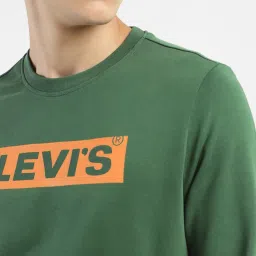 Levi's Green Cotton Skinny Fit Logo Printed Sweatshirt image 5