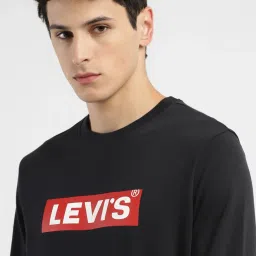 Levi's Black Cotton Skinny Fit Logo Printed Sweatshirt image 5