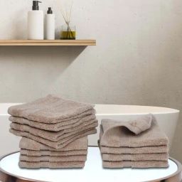Bianca Paradiso Beige 100% Cotton 500 GSM Face Cloths - Set of 12-picture-5