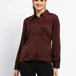 MADAME Brown Embellished Shirt image 1