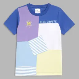 Blue Giraffe Boys Multicolor Color Block T-Shirt-image-12