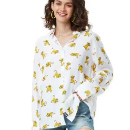 The Souled Store White & Yellow Printed Shirt-image-87