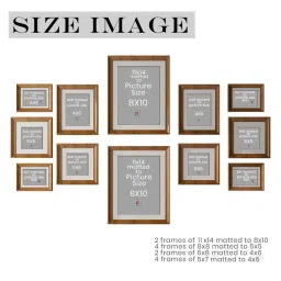 Art Street Zing Brown Wood Photo Frame - Set of 12 image 5