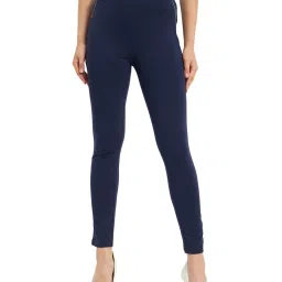 MADAME Navy Cotton Solid Jegging image 1