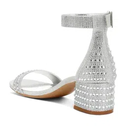 London Rag Women's Silver Ankle Strap Sandals image 5