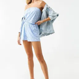 Forever 21 Purple & White Floral Print Tube Romper image 5