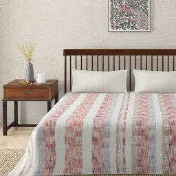 Fabindia Trushita White Cotton Woven 24 TC Double Bed Cover-picture-20