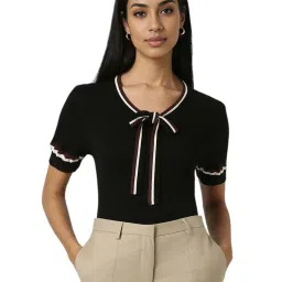Van Heusen Black Plain Tops image 1