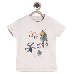MINIKLUB Boys Cream Printed T-Shirt image 1