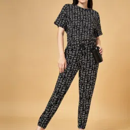 Ajile by Pantaloons Black Cotton Printed Sports Joggers image 5