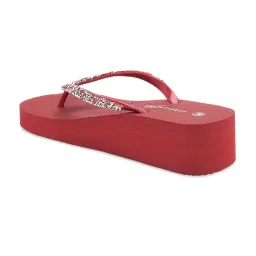 Forever Glam by Pantaloons Women's Pink Thong Wedges image 5