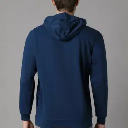 Louis Philippe Navy Regular Fit Printed Hooded Sweatshirt image 2