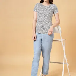 Honey by Pantaloons White & Black Cotton Graphic Print T-Shirt image 5