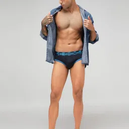 Zoiro Black & Navy Regular Fit Briefs - Pack Of 2 image 5
