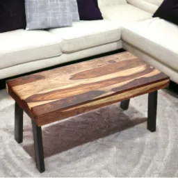 Ikiriya Mayfield Solid Brown Wood Coffee Table Natural Rosewood (Semi Gloss) Finish image 1