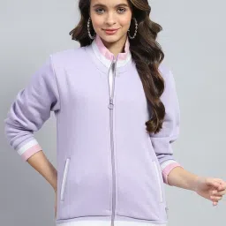 Monte Carlo Lavender Cotton Blend Solid Full Sleeve Sweatshirt image 1