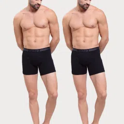 Zoiro Black Cotton Regular Fit Trunks - Pack Of 2 image 5