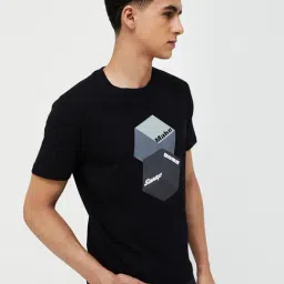 Forca By Lifestyle Black Cotton Regular Fit Printed T-Shirt-picture-21