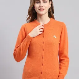 Monte Carlo Orange Wool Textured Cardigan image 1