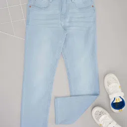 Pantaloons Junior Boys Blue Glow Cotton Solid Jeans image 1