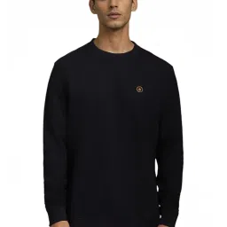 Louis Philippe Black Regular Fit Texture Sweatshirt image 1