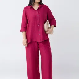 Gia by Westside Magenta Solid Shirt image 3