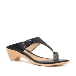 khadim Khadim's Women's Black Toe Ring Sandals image 2