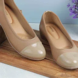Mochi Women's Beige Flat Ballets image 1