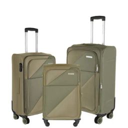 Nasher Miles Texas Expander Soft-Sided Polyester Set of 3 Olive Green Trolley Bags (55, 65 & 75 cm)-picture-34
