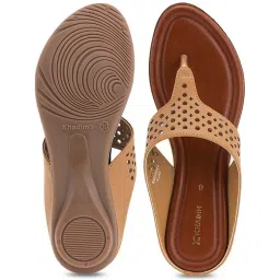 khadim Khadim's Women's Beige Thong Sandals image 3