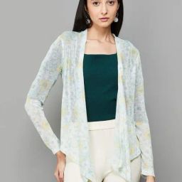 Code by Lifestyle Green Cotton Printed Shrug-picture-19