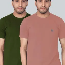 Lux Nitro Khaki & Rose Gold Regular Fit T-Shirt Pack of - 2-image-99