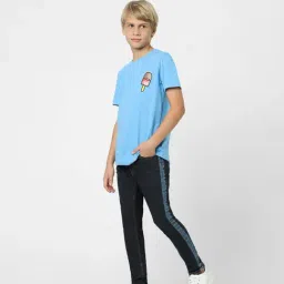 Jack & Jones Junior Boys Light Blue Solid T-Shirt image 4