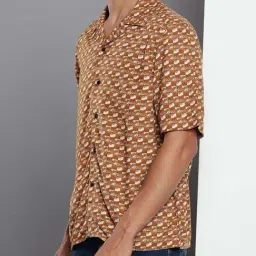 Calvin Klein Jeans Burned Caramel Comfort Fit Printed Shirt image 3