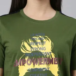 Kryptic Green Cotton Printed T-Shirt image 5