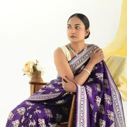 CaniBani Woven Design Zari Silk Blend Banarasi Saree image 2